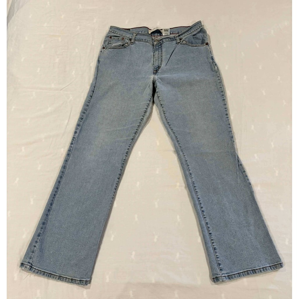 Levis 550 Classic Relaxed Bootcut Jeans Light Wash Denim Womens 14M Stretch